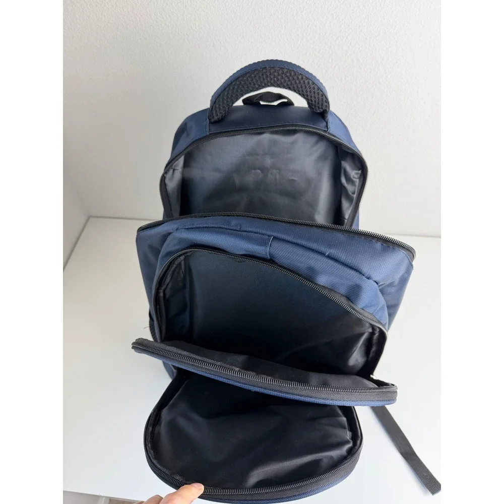 Bowlift Unisex Laptop Backpack Navy Blue Multi-Pocket Travel School Bag OS